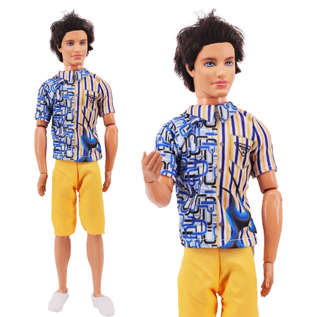 Handmade Ken Doll Clothes T-shirt + Shorts For Barbie Dress Accessories Fashion Daily Clothing Gils Toys Birthday Gift