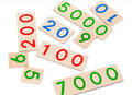  Montessori Large Wooden Number Cards with Box (1-9000)