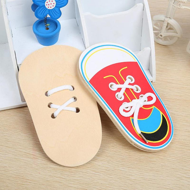 Wooden Shoes Montessori Early Learning Tie Shoelaces